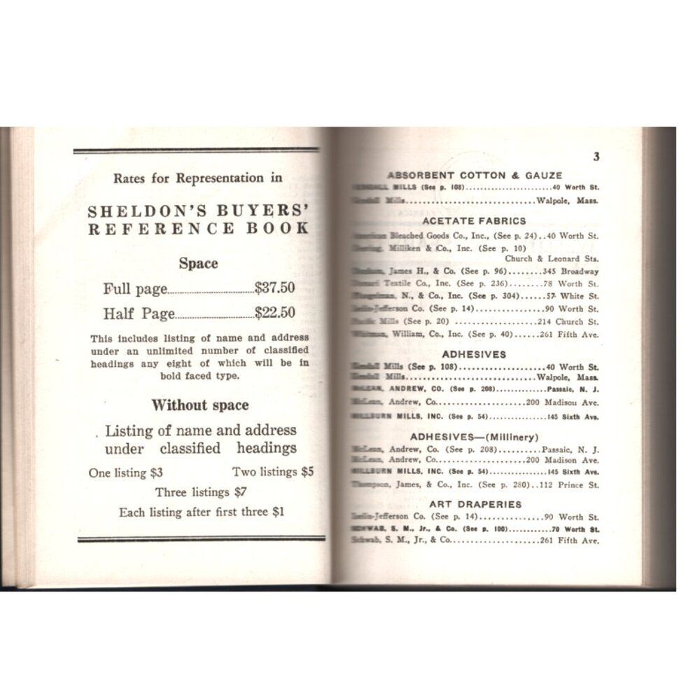 Sheldon's Buyers Guide 1944 Reference Book Sourcing For Fabrics Linens More - Picture 3 of 11